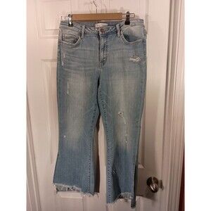 Flying Monkey Jeans Size 31 Blue Distressed Wide Leg Slits